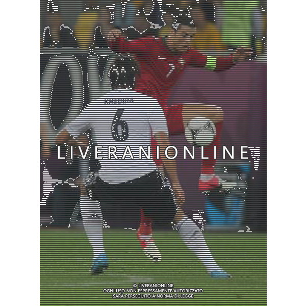 09.06.2012, LWOW, PILKA NOZNA, FOOTBALL, MISTRZOSTWA EUROPY W PILCE NOZNEJ, EURO 2012, FOOTBALL EUROPEAN CHAMPIONSHIP, NIEMCY - PORTUGALIA, GERMANY - PORTUGAL, SAMI KHEDIRA (GER), CRISTIANO RONALDO (POR), FOT. TOMASZ JASTRZEBOWSKI / FOTO OLIMPIK/NEWSPIX.PL --- Newspix.pl /Agenzia Aldo Liverani Sas - ITALY ONLY: Germania - Portogallo Campionati Europei UEFA 2012 Polonia/Ucraina Gruppo B Leopoli (Ucraina) 09/06/2012 *** Local Caption *** www.newspix.pl mail us: info@newspix.pl call us: 0048 022 23 22 222 --- Polish Picture Agency by Ringier Axel Springer Poland