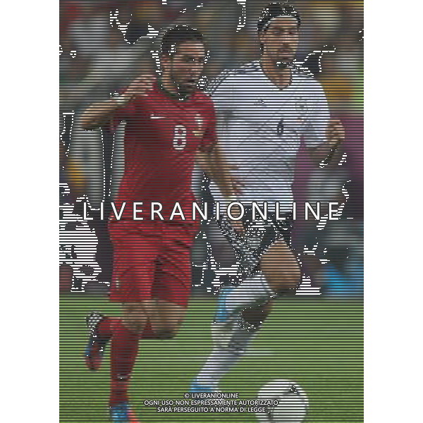 09.06.2012, LWOW, PILKA NOZNA, FOOTBALL, MISTRZOSTWA EUROPY W PILCE NOZNEJ, EURO 2012, FOOTBALL EUROPEAN CHAMPIONSHIP, NIEMCY - PORTUGALIA, GERMANY - PORTUGAL, JOAO MOUTINHO (POR) , SAMI KHEDIRA (GER), FOT. TOMASZ JASTRZEBOWSKI / FOTO OLIMPIK/NEWSPIX.PL --- Newspix.pl /Agenzia Aldo Liverani Sas - ITALY ONLY: Germania - Portogallo Campionati Europei UEFA 2012 Polonia/Ucraina Gruppo B Leopoli (Ucraina) 09/06/2012 *** Local Caption *** www.newspix.pl mail us: info@newspix.pl call us: 0048 022 23 22 222 --- Polish Picture Agency by Ringier Axel Springer Poland