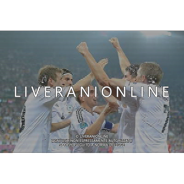 09.06.2012 LWOW - STADION ARENA LWOW ( LVIV UKRAINE STADIUM ARENA LVIV ) PILKA NOZNA ( FOOTBALL ) MISTRZOSTWA EUROPY W PILCE NOZNEJ UEFA EURO 2012 ( EUROPEAN CHAMPIONSHIPS UEFA EURO 2012 ) GRUPA B ( POOL B ) MECZ NIEMCY - PORTUGALIA ( GAME GERMANY - PORTUGAL ) NZ MARIO GOMEZ , RADOSC BRAMKA GOL FOTO MICHAL STANCZYK / CYFRASPORT/NEWSPIX.PL /Agenzia Aldo Liverani Sas - ITALY ONLY: Germania - Portogallo Campionati Europei UEFA 2012 Polonia/Ucraina Gruppo B Leopoli (Ucraina) 09/06/2012