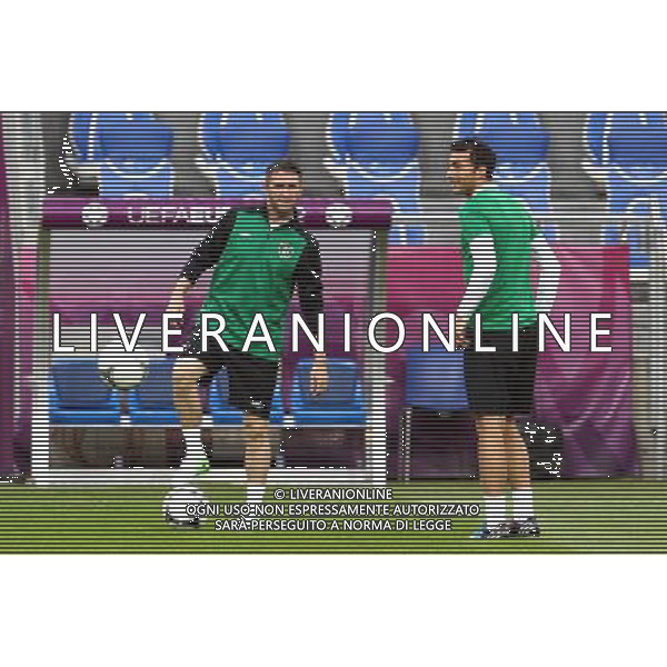 09.06.2012 POZNAN - STADION MIEJSKI ( POZNAN POLAND MUNICIPIAL STADIUM) PILKA NOZNA (FOOTBALL ) MISTRZOSTWA EUROPY W PILCE NOZNEJ UEFA EURO 2012 ( EUROPEAN CHAPIONSHIPS UEFA EURO 2012 ) GRUPA C ( POOL C ) TRENING REPREZENTACJI IRLANDIA( TRAINING TEAM REPUBLIC OF IRLAND ) NZ/: ROBBIE KEANE (L) STEPHEN KELLY (P) FOTO JAKUB PIASECKI/CYFRASPORT/NEWSPIX.PL --- Newspix.pl AG ALDO LIVERANI S A S ONLY ITALY *** Local Caption *** www.newspix.pl mail us: info@newspix.pl call us: 0048 022 23 22 222 --- Polish Picture Agency by Ringier Axel Springer Poland