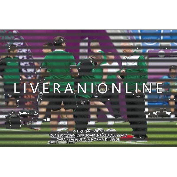 09.06.2012. POZNAN, STADION MIEJSKI. (UEFA EURO 2012 POLAND UKRAINE) MISTRZOSTWA EUROPY W PILCE NOZNEJ. TRENING OTWARTY REPREZENTACJI IRLANDII GRUPA C (TRAINING OF THE REPUBLIC OF IRELAND NATIONAL TEAM POOL C). NZ/ TRENER (COACH) GIOVANNI TRAPATTONI (P) FOT. JAKUB KACZMARCZYK / PRESSFOCUS NEWSPIXPL --- Newspix.pl AG ALDO LIVERANI S A S ONLY ITALY *** Local Caption *** www.newspix.pl mail us: info@newspix.pl call us: 0048 022 23 22 222 --- Polish Picture Agency by Ringier Axel Springer Poland