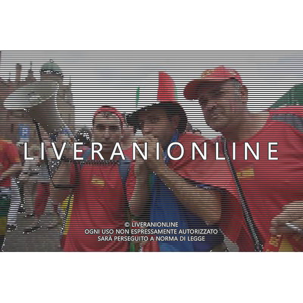 Gdansk 10.06.2012 n z Hiszpanscy kibice na ulicach starego miasta w Gdansku kilka godzin przed meczem fot Michal Fludra / newspix.pl Spanish football fans with painted faces and national flags --- Newspix.pl AG ALDO LIVERANI S A S ONLY ITALY *** Local Caption *** www.newspix.pl mail us: info@newspix.pl call us: 0048 022 23 22 222 --- Polish Picture Agency by Ringier Axel Springer Poland