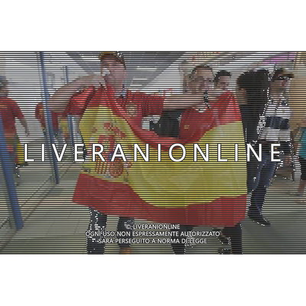 GDANSK 10.06.2012 LOTNISKO IM LECHA WALESY N Z HISZPANSCY I WLOSCY KIBICE PRZYLATUJA NA MECZ HISZPANIA WLOCHY FOT MICHAL FLUDRA/NEWSPIX.PL Spanish football fans arrives at Gdansk airport. --- Newspix.pl AG ALDO LIVERANI S A S ONLY ITALY *** Local Caption *** www.newspix.pl mail us: info@newspix.pl call us: 0048 022 23 22 222 --- Polish Picture Agency by Ringier Axel Springer Poland