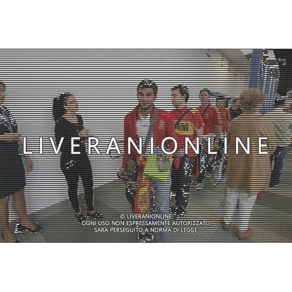 GDANSK 10.06.2012 LOTNISKO IM LECHA WALESY N Z HISZPANSCY I WLOSCY KIBICE PRZYLATUJA NA MECZ HISZPANIA WLOCHY FOT MICHAL FLUDRA/NEWSPIX.PL Spanish football fans arrives at Gdansk airport. --- Newspix.pl AG ALDO LIVERANI S A S ONLY ITALY *** Local Caption *** www.newspix.pl mail us: info@newspix.pl call us: 0048 022 23 22 222 --- Polish Picture Agency by Ringier Axel Springer Poland