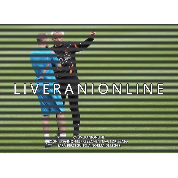 KRAKOW 10-06-2012 TRENING HOLANDIA NA STADIONIE WISLA KRAKOW NETHERLANDS NATIONAL FOOTBALL TEAM TREINING N/Z WESLEY SNEIJDER BERT VAN MARWIJK FOT MACIEJ GILLERT / NEWSPIX.PL --- Newspix.pl AG ALDO LIVERANI S A S ONLY ITALY *** Local Caption *** www.newspix.pl mail us: info@newspix.pl call us: 0048 022 23 22 222 --- Polish Picture Agency by Ringier Axel Springer Poland