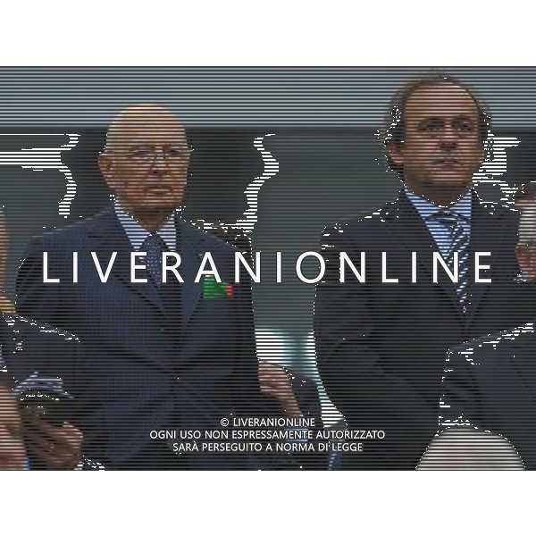 Campionati Europei UEFA 2012 Polonia/Ucraina Gruppo C Danzica (Polonia) - 10.06.2012 Spagna-Italia Nella Foto:napolitano platini /Ph.Vitez-Ag. Aldo Liverani