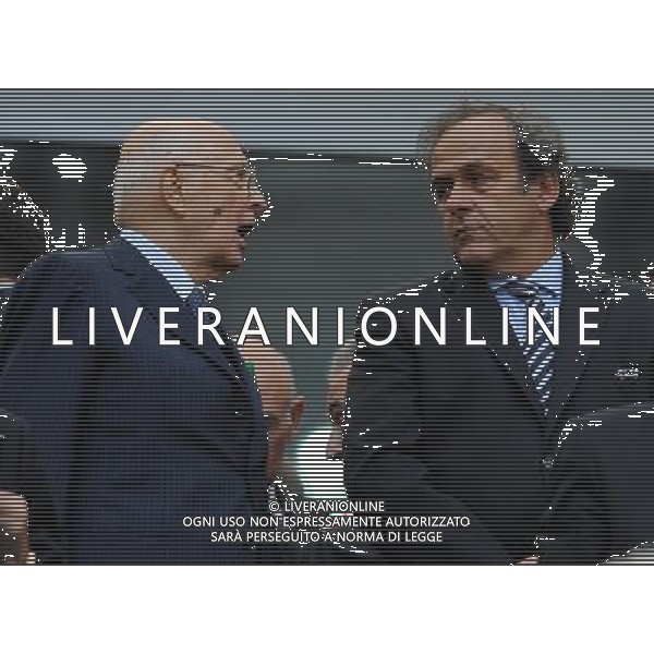 Campionati Europei UEFA 2012 Polonia/Ucraina Gruppo C Danzica (Polonia) - 10.06.2012 Spagna-Italia Nella Foto:napolitano platini /Ph.Vitez-Ag. Aldo Liverani