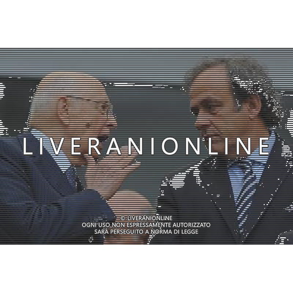 Campionati Europei UEFA 2012 Polonia/Ucraina Gruppo C Danzica (Polonia) - 10.06.2012 Spagna-Italia Nella Foto:napolitano platini /Ph.Vitez-Ag. Aldo Liverani