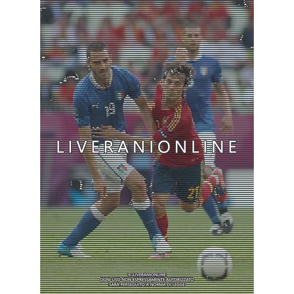 10.06.2012 GDANSK PILKA NOZNA UEFA EURO 2012 MECZ EURO 2012 HISZPANIA -WLOCHY GDANSK MATCH ESPANIA - ITALY NZ LEONARDO BONUCCI WLOCHY DAVID SILVA HISZPANIA FOT MICHAL STAWOWIAK / NEWSPIXPL --- Newspix.pl /Agenzia Aldo Liverani Sas - ITALY ONLY : Spagna - Italia Campionati Europei UEFA 2012 Polonia/Ucraina Gruppo C Danzica (Polonia) 10/06/2012 *** Local Caption *** www.newspix.pl mail us: info@newspix.pl call us: 0048 022 23 22 222 --- Polish Picture Agency by Ringier Axel Springer Poland