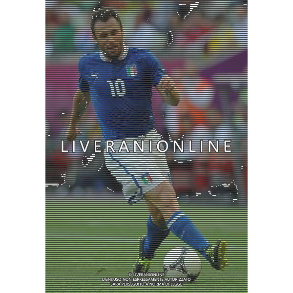 Campionati Europei UEFA 2012 Polonia/Ucraina Gruppo C Danzica (Polonia) - 10.06.2012 Spagna-Italia Nella Foto:cassano /Ph.Vitez-Ag. Aldo Liverani