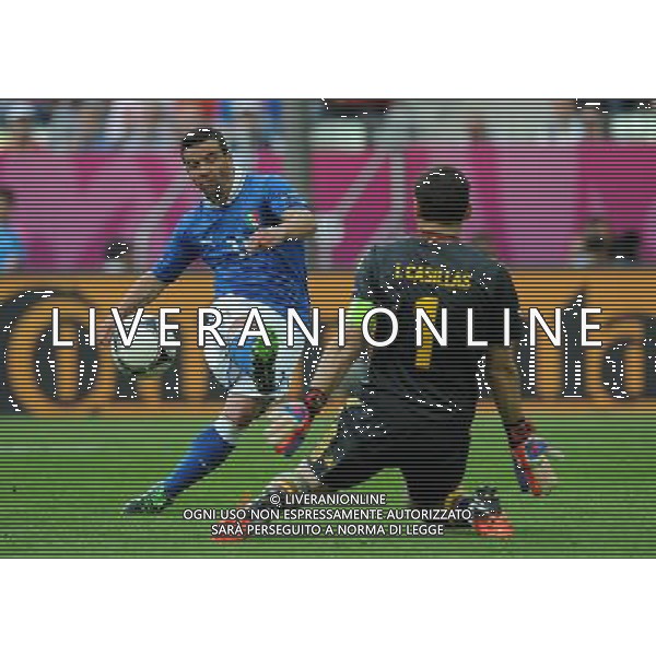 Campionati Europei UEFA 2012 Polonia/Ucraina Gruppo C Danzica (Polonia) - 10.06.2012 Spagna-Italia Nella Foto:di natale gol /Ph.Vitez-Ag. Aldo Liverani