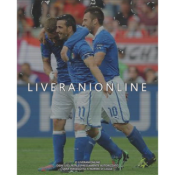 Campionati Europei UEFA 2012 Polonia/Ucraina Gruppo C Danzica (Polonia) - 10.06.2012 Spagna-Italia Nella Foto:di natale esulta /Ph.Vitez-Ag. Aldo Liverani