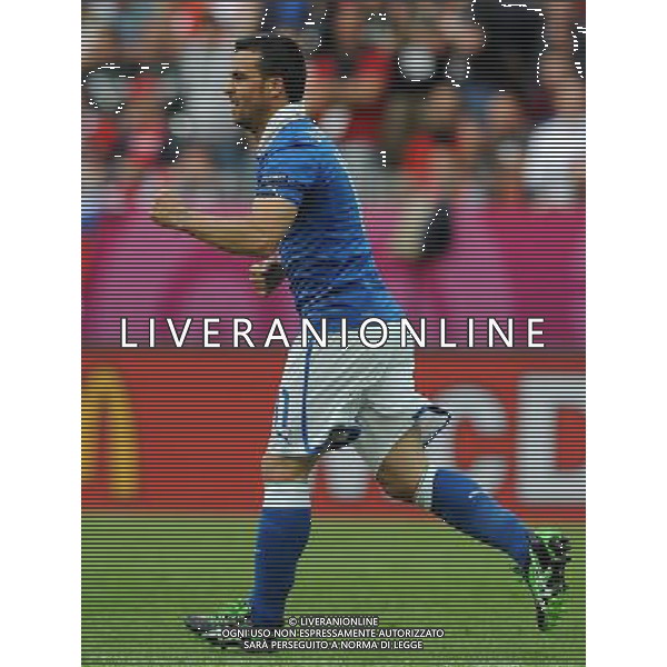 Campionati Europei UEFA 2012 Polonia/Ucraina Gruppo C Danzica (Polonia) - 10.06.2012 Spagna-Italia Nella Foto:di natale esulta /Ph.Vitez-Ag. Aldo Liverani