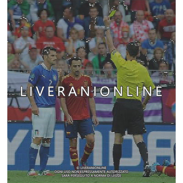 Campionati Europei UEFA 2012 Polonia/Ucraina Gruppo C Danzica (Polonia) - 10.06.2012 Spagna-Italia Nella Foto:maggio ammonito /Ph.Vitez-Ag. Aldo Liverani