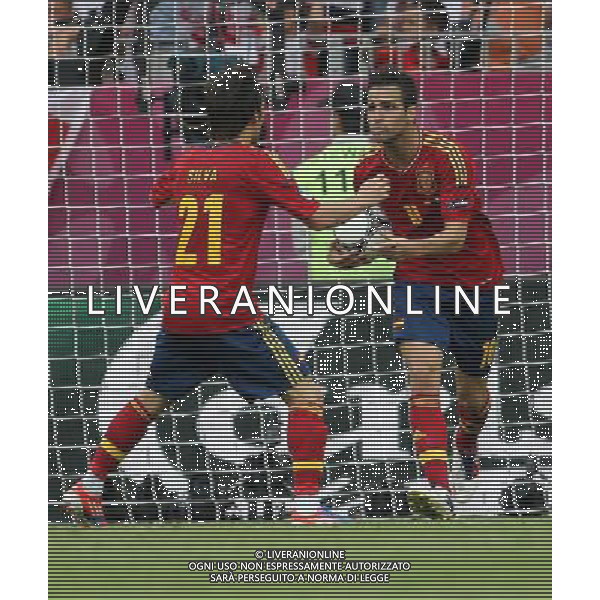 10.06.2012, GDANSK , MISTRZOSTWA EUROPY W PILCE NOZNEJ UEFA EURO 2012 SPAIN VS ITALY HISZPANIA VS WLOCHY , N Z CESC FABREGAS (ESP) BRAMKA GOL RADOSC , FOT. ADAM JASTRZEBOWSKI / NEWSPIX.PL --- Newspix.pl /Agenzia Aldo Liverani Sas - ITALY ONLY - Spagna-Italia Campionati Europei UEFA 2012 Polonia/Ucraina Gruppo C Danzica (Polonia) 10/06/2012 *** Local Caption *** www.newspix.pl mail us: info@newspix.pl call us: 0048 022 23 22 222 --- Polish Picture Agency by Ringier Axel Springer Poland