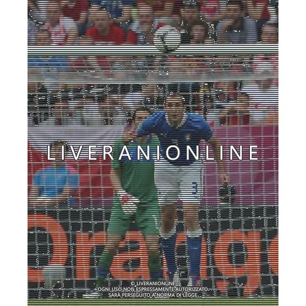 10.06.2012, GDANSK , MISTRZOSTWA EUROPY W PILCE NOZNEJ UEFA EURO 2012 SPAIN VS ITALY HISZPANIA VS WLOCHY , N Z GIORGIO CHIELLINI (ITA) , FOT. ADAM JASTRZEBOWSKI / NEWSPIX.PL --- Newspix.pl /Agenzia Aldo Liverani Sas - ITALY ONLY - Spagna-Italia Campionati Europei UEFA 2012 Polonia/Ucraina Gruppo C Danzica (Polonia) 10/06/2012 *** Local Caption *** www.newspix.pl mail us: info@newspix.pl call us: 0048 022 23 22 222 --- Polish Picture Agency by Ringier Axel Springer Poland