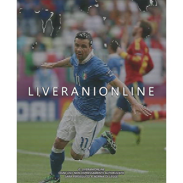 10.06.2012 - Gdansk , Poland . UEFA EURO 2012 . Mecz Hiszpania - Wlochy / match Spain - Italy . n/z. gol bramka goal 1:0 Antonio Di Natale radosc . Fot. Tomasz Wantula / EDYTOR.net/NEWSPIX.PL --- Newspix.pl /Agenzia Aldo Liverani Sas - ITALY ONLY - Spagna-Italia Campionati Europei UEFA 2012 Polonia/Ucraina Gruppo C Danzica (Polonia) 10/06/2012 *** Local Caption *** www.newspix.pl mail us: info@newspix.pl call us: 0048 022 23 22 222 --- Polish Picture Agency by Ringier Axel Springer Poland