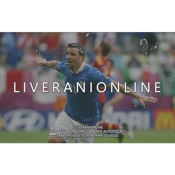 10.06.2012 - Gdansk , Poland . UEFA EURO 2012 . Mecz Hiszpania - Wlochy / match Spain - Italy . n/z. gol bramka goal 1:0 Antonio Di Natale radosc . Fot. Tomasz Wantula / EDYTOR.net/NEWSPIX.PL --- Newspix.pl /Agenzia Aldo Liverani Sas - ITALY ONLY - Spagna-Italia Campionati Europei UEFA 2012 Polonia/Ucraina Gruppo C Danzica (Polonia) 10/06/2012 *** Local Caption *** www.newspix.pl mail us: info@newspix.pl call us: 0048 022 23 22 222 --- Polish Picture Agency by Ringier Axel Springer Poland