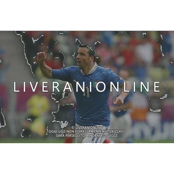 10.06.2012 - Gdansk , Poland . UEFA EURO 2012 . Mecz Hiszpania - Wlochy / match Spain - Italy . n/z. gol bramka goal 1:0 Antonio Di Natale radosc . Fot. Tomasz Wantula / EDYTOR.net/NEWSPIX.PL --- Newspix.pl /Agenzia Aldo Liverani Sas - ITALY ONLY - Spagna-Italia Campionati Europei UEFA 2012 Polonia/Ucraina Gruppo C Danzica (Polonia) 10/06/2012 *** Local Caption *** www.newspix.pl mail us: info@newspix.pl call us: 0048 022 23 22 222 --- Polish Picture Agency by Ringier Axel Springer Poland