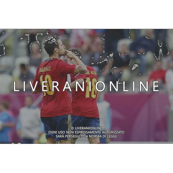 GDANSK 10/06/2012 ARENA GDANSK EURO 2012 PILKA NOZNA MECZ HISZPANIA WLOCHY FOOTBALL EURO 2012 MATCH SPAIN ITALY N/Z (L) CESC FABREGAS RADOSC FOTO KAMIL KRASZEWSKI APPA/NEWSPIX.PL --- Newspix.pl /Agenzia Aldo Liverani Sas - ITALY ONLY - Spagna-Italia Campionati Europei UEFA 2012 Polonia/Ucraina Gruppo C Danzica (Polonia) 10/06/2012 *** Local Caption *** www.newspix.pl mail us: info@newspix.pl call us: 0048 022 23 22 222 --- Polish Picture Agency by Ringier Axel Springer Poland