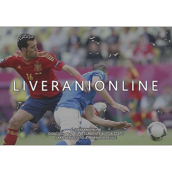 GDANSK 10/06/2012 ARENA GDANSK EURO 2012 PILKA NOZNA MECZ HISZPANIA WLOCHY FOOTBALL EURO 2012 MATCH SPAIN ITALY N/Z (L) SWERGIO BUSQUETS FOTO KAMIL KRASZEWSKI APPA/NEWSPIX.PL --- Newspix.pl /Agenzia Aldo Liverani Sas - ITALY ONLY - Spagna-Italia Campionati Europei UEFA 2012 Polonia/Ucraina Gruppo C Danzica (Polonia) 10/06/2012 *** Local Caption *** www.newspix.pl mail us: info@newspix.pl call us: 0048 022 23 22 222 --- Polish Picture Agency by Ringier Axel Springer Poland