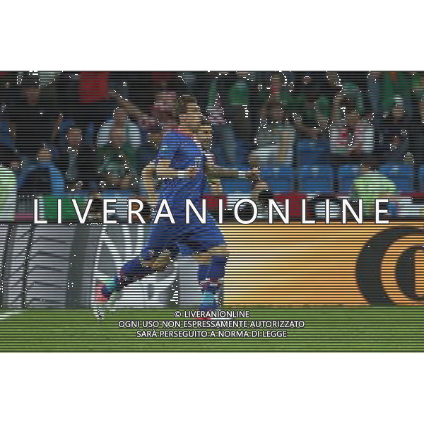 10.06.2012 POZNAN - STADION MIEJSKI ( POZNAN POLAND MUNICIPIAL STADIUM) PILKA NOZNA (FOOTBALL ) MISTRZOSTWA EUROPY W PILCE NOZNEJ UEFA EURO 2012 ( EUROPEAN CHAPIONSHIPS UEFA EURO 2012 ) GRUPA C ( POOL C ) MECZ IRLANDIA - CHORWACJA ( GAME REPUBLIC OF IRELAND - CROATIA) NZ/: MARIO MANDZUKIC (CRO) RADOSC BRAMKA GOL JOY FOTO JAKUB PIASECKI/CYFRASPORT/NEWSPIX.PL --- Newspix.pl irlanda croazia -AG ALDO LIVERANI SAS - ITALY ONLY - *** Local Caption *** .