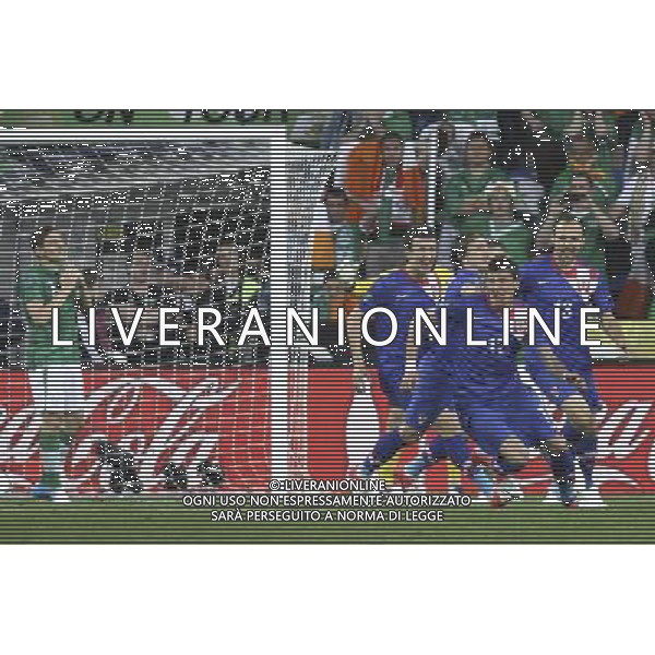 10.06.2012 POZNAN - STADION MIEJSKI ARENA EURO 2012 ( POZNAN POLAND CITY STADIUM) PILKA NOZNA (FOOTBALL ) MISTRZOSTWA EUROPY W PILCE NOZNEJ UEFA EURO 2012 ( EUROPEAN CHAMPIONSHIPS UEFA EURO 2012 ) GRUPA C ( POOL C ) MECZ IRLANDIA - CHORWACJA ( GAME IRELAND - CROATIA) NZ MARIO MANDZUKIC RADOSFC BRAMKA GOL --- Newspix.pl irlanda croazia -AG ALDO LIVERANI SAS - ITALY ONLY - *** Local Caption *** .
