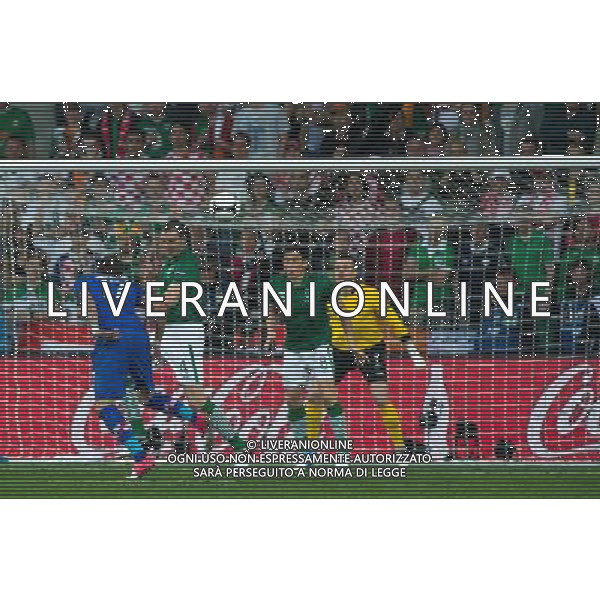 10.06.2012. POZNAN POLSKA, STADION MIEJSKI (MUNICIPAL STADUIM). (UEFA EURO 2012 POLAND UKRAINE) MISTRZOSTWA EUROPY W PILCE NOZNEJ. MECZ IRLANDIA - CHORWACJA GRUPA C (GAME MATCH THE REPUBLIC OF IRELAND - CROATIA POOL C). NZ/ BRAMKA GOL RADOSC GOAL MARIO MANDZUKIC FOT. JAKUB KACZMARCZYK / PRESSFOCUS NEWSPIXPL --- Newspix.pl irlanda croazia -AG ALDO LIVERANI SAS - ITALY ONLY - *** Local Caption *** .
