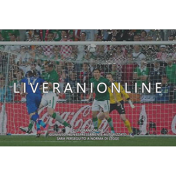 10.06.2012. POZNAN POLSKA, STADION MIEJSKI (MUNICIPAL STADUIM). (UEFA EURO 2012 POLAND UKRAINE) MISTRZOSTWA EUROPY W PILCE NOZNEJ. MECZ IRLANDIA - CHORWACJA GRUPA C (GAME MATCH THE REPUBLIC OF IRELAND - CROATIA POOL C). NZ/ BRAMKA GOL RADOSC GOAL MARIO MANDZUKIC FOT. JAKUB KACZMARCZYK / PRESSFOCUS NEWSPIXPL --- Newspix.pl irlanda croazia -AG ALDO LIVERANI SAS - ITALY ONLY - *** Local Caption *** .