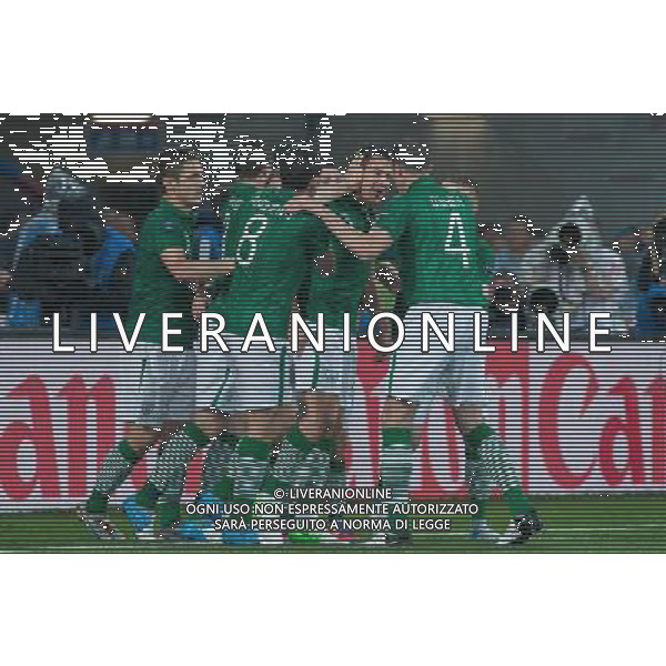10.06.2012. POZNAN POLSKA, STADION MIEJSKI (MUNICIPAL STADUIM). (UEFA EURO 2012 POLAND UKRAINE) MISTRZOSTWA EUROPY W PILCE NOZNEJ. MECZ IRLANDIA - CHORWACJA GRUPA C (GAME MATCH THE REPUBLIC OF IRELAND - CROATIA POOL C). NZ/ BRAMKA GOL RADOSC SEAN ST LEDGER FOT. JAKUB KACZMARCZYK / PRESSFOCUS NEWSPIXPL --- Newspix.pl irlanda croazia -AG ALDO LIVERANI SAS - ITALY ONLY - *** Local Caption *** .