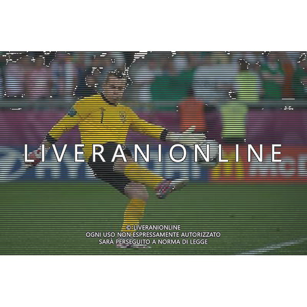 10.06.2012. POZNAN POLSKA, STADION MIEJSKI (MUNICIPAL STADUIM). (UEFA EURO 2012 POLAND UKRAINE) MISTRZOSTWA EUROPY W PILCE NOZNEJ. MECZ IRLANDIA - CHORWACJA GRUPA C (GAME MATCH THE REPUBLIC OF IRELAND - CROATIA POOL C). NZ/ SHAY GIVEN FOT. JAKUB KACZMARCZYK / PRESSFOCUS NEWSPIXPL --- Newspix.pl irlanda croazia -AG ALDO LIVERANI SAS - ITALY ONLY - *** Local Caption *** .