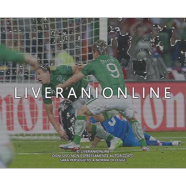 POZNAN 19-06-2012 GRUPA C - ELIMINACJE EURO 2012 IRLANDIA - CHORWACJA NZ GOL IRLANDIA SEAN ST LEDGER RADOSC FOT KRYSTYNA PACZKOWSKA /NEWSPIX.PL MUNICIPAL STADIUM POZNAN AT UL BULGARSKA 17 GROUP C GAME 6 OF EURO 2012 REPUBLIC OF IRELAND v CROATIA --- Newspix.pl irlanda croazia -AG ALDO LIVERANI SAS - ITALY ONLY - *** Local Caption *** .