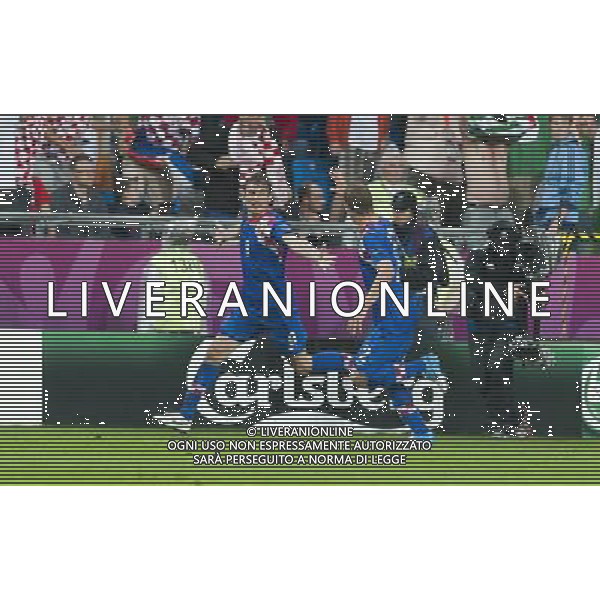 POZNAN 19-06-2012 GRUPA C - ELIMINACJE EURO 2012 IRLANDIA - CHORWACJA NZ GOL CHORWACJA NIKICA JELAVIC RADOSC FOT KRYSTYNA PACZKOWSKA /NEWSPIX.PL MUNICIPAL STADIUM POZNAN AT UL BULGARSKA 17 GROUP C GAME 6 OF EURO 2012 REPUBLIC OF IRELAND v CROATIA --- Newspix.pl irlanda croazia -AG ALDO LIVERANI SAS - ITALY ONLY - *** Local Caption *** .