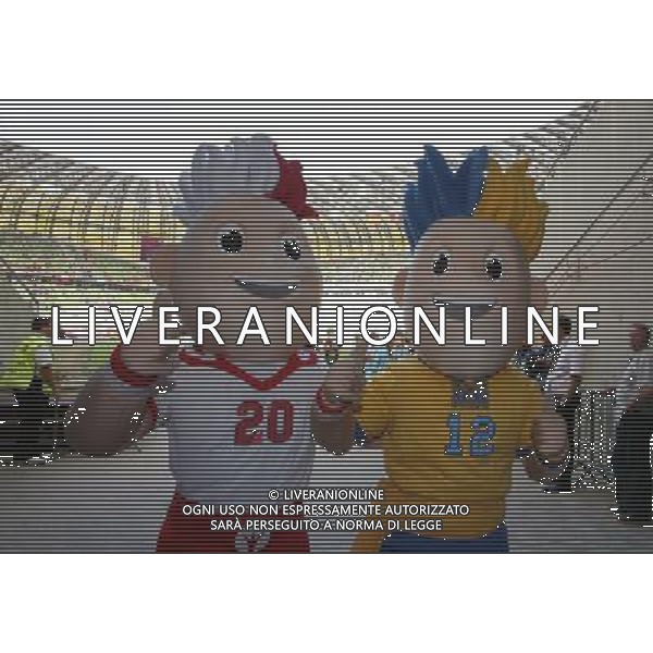 10.06.2012 - Gdansk , Poland . UEFA EURO 2012 . Mecz Hiszpania - Wlochy / match Spain - Italy . n/z. Slawek (L) i Slavko (P). Fot. Tomasz Wantula / EDYTOR.net/NEWSPIX.PL --- Newspix.pl -AG ALDO LIVERANI SAS - ITALY ONLY - *** Local Caption *** .