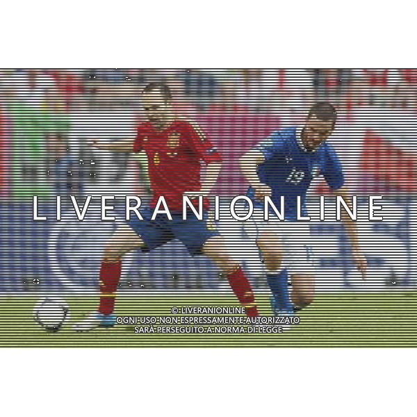 GDANSK 10/06/2012 ARENA GDANSK EURO 2012 PILKA NOZNA MECZ HISZPANIA WLOCHY FOOTBALL EURO 2012 MATCH SPAIN ITALY N/Z (L) ANDRES INIESTA LEONARDO BONUCCI FOTO KAMIL KRASZEWSKI APPA/NEWSPIX.PL --- Newspix.pl -AG ALDO LIVERANI SAS - ITALY ONLY - *** Local Caption *** .