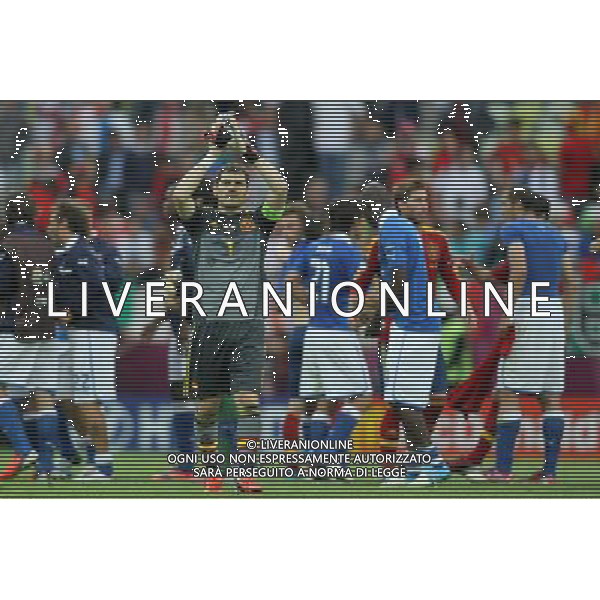 10.06.2012 GDANSK - ARENA GDANSK ( GDANSK POLAND ARENA GDANSK STADIUM STADIUM) PILKA NOZNA (FOOTBALL ) MISTRZOSTWA EUROPY W PILCE NOZNEJ UEFA EURO 2012 ( EUROPEAN CHAPIONSHIPS UEFA EURO 2012 ) GRUPA C ( POOL C) MECZ HISZPANIA - WLOCHY ( GAME SPAIN - ITALY ) NZ IKER CASILLAS (C) FOTO MATEUSZ TRZUSKOWSKI/CYFRASPORT/NEWSPIX.PL --- Newspix.pl -AG ALDO LIVERANI SAS - ITALY ONLY - *** Local Caption *** .