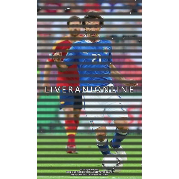 GDANSK 10.06.2012 PILKA NOZNA UEFA EURO 2012 MECZ FAZY GRUPOWEJ GRUPA C HISZPANIA WLOCHY NZ ANDREA PIRLO FOT MAREK BICZYK PRZEGLAD SPORTOWY NEWSPIX.PL POLAND GDANSK EURO 2012 SPAIN vs ITALY --- Newspix.pl -AG ALDO LIVERANI SAS - ITALY ONLY - *** Local Caption *** .