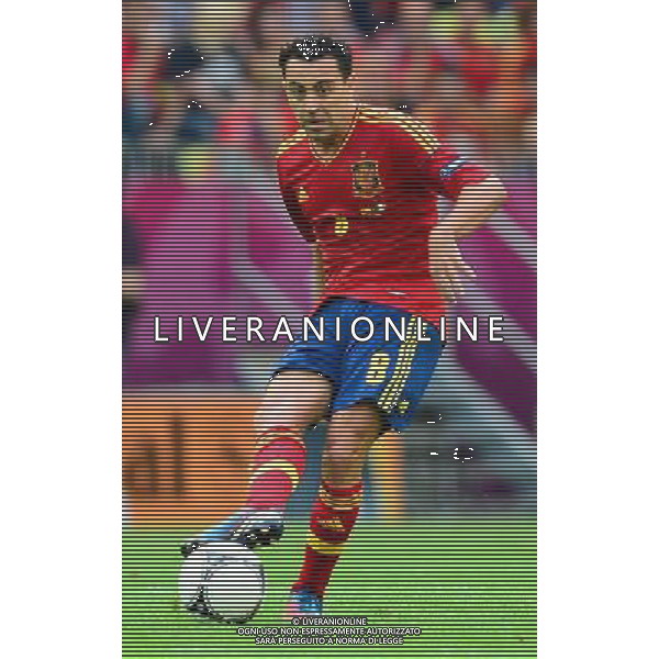 GDANSK 10.06.2012 PILKA NOZNA UEFA EURO 2012 MECZ FAZY GRUPOWEJ GRUPA C HISZPANIA WLOCHY NZ XAVI HERNANDEZ FOT MAREK BICZYK PRZEGLAD SPORTOWY NEWSPIX.PL POLAND GDANSK EURO 2012 SPAIN vs ITALY --- Newspix.pl -AG ALDO LIVERANI SAS - ITALY ONLY - *** Local Caption *** .