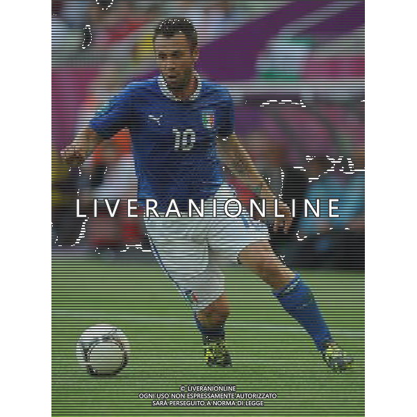 Campionati Europei UEFA 2012 Polonia/Ucraina Gruppo C Danzica (Polonia) - 10.06.2012 Spagna-Italia Nella Foto:Cassano Antonio /Ph.Vitez-Ag. Aldo Liverani