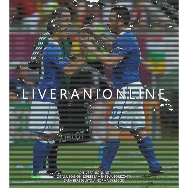 Campionati Europei UEFA 2012 Polonia/Ucraina Gruppo C Danzica (Polonia) - 10.06.2012 Spagna-Italia Nella Foto:Giovinco Sebastian-Cassano Antonio sostituzione /Ph.Vitez-Ag. Aldo Liverani