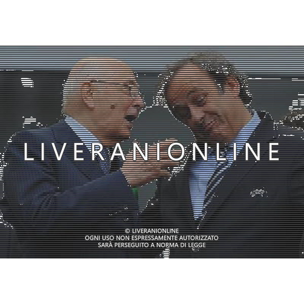 Campionati Europei UEFA 2012 Polonia/Ucraina Gruppo C Danzica (Polonia) - 10.06.2012 Spagna-Italia Nella Foto:Napolitano Giorgio-Platini Michel /Ph.Vitez-Ag. Aldo Liverani