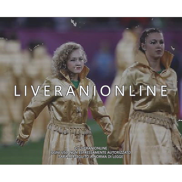 LWOW STADION OLIMPIJSKI 10.06.2012 EURO 2012 PILKA NOZNA GRUPA B NIEMCY - PORTUGALIA NZ OTWARCIE CEREMONIA DZIEWCZYNY FOT MICHAL NOWAK / NEWSPIX.PL LVIV OLYMPIC STADIUM 10.06.2012 EURO 2012 GROUP B GERMANY - PORTUGAL OPENING CEREMONY OF THE GAME MICHAL NOWAK / NEWSPIX.PL --- Newspix.pl /AG ALDO LIVERANI SAS - ITALY ONLY *** Local Caption *** .