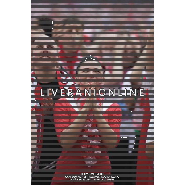 GDANSK 08.06.2012 STREFA KIBICA GDANSK N Z KIBICE OGLADAJA MECZ POLSKA GRECJA FOT MICHAL FLUDRA / NEWSPIX.PL Football fans watch the first UEFA EURO 2012 match inside the Gdansk\'s FanZone --- Newspix.pl AG ALDO LIVERANI S A S ONLY ITALY *** Local Caption *** www.newspix.pl mail us: info@newspix.pl call us: 0048 022 23 22 222 --- Polish Picture Agency by Ringier Axel Springer Poland