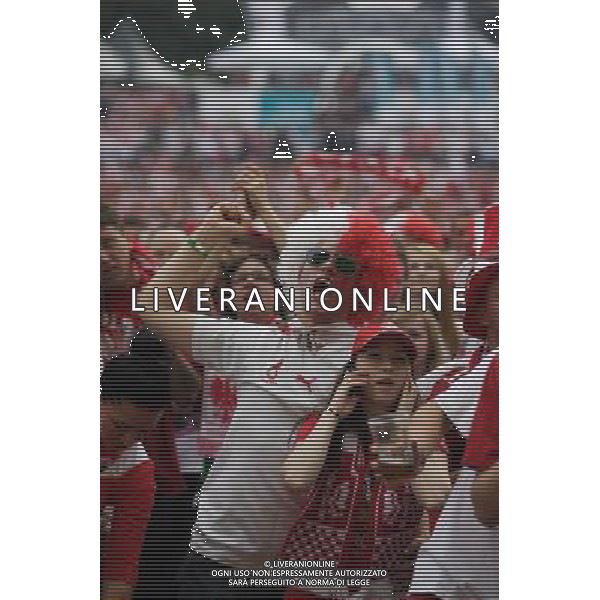 GDANSK 08.06.2012 STREFA KIBICA GDANSK N Z KIBICE OGLADAJA MECZ POLSKA GRECJA FOT MICHAL FLUDRA / NEWSPIX.PL Football fans watch the first UEFA EURO 2012 match inside the Gdansk\'s FanZone --- Newspix.pl AG ALDO LIVERANI S A S ONLY ITALY *** Local Caption *** www.newspix.pl mail us: info@newspix.pl call us: 0048 022 23 22 222 --- Polish Picture Agency by Ringier Axel Springer Poland