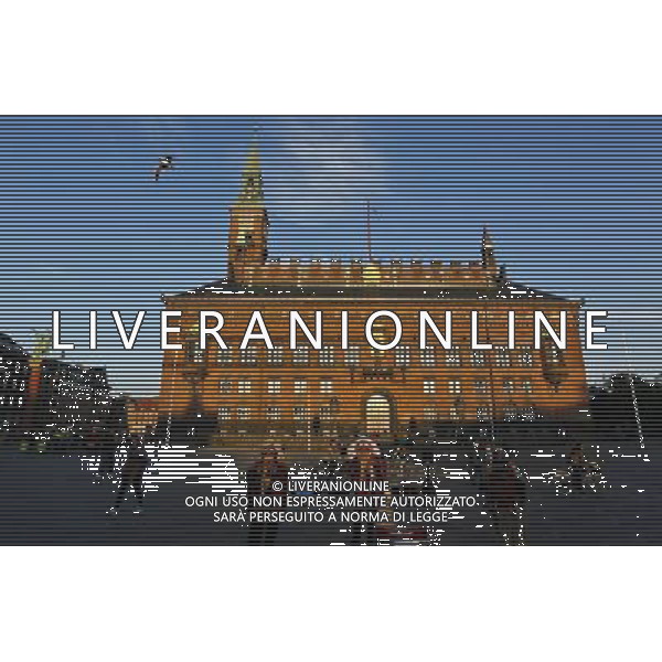 (120614) -- COPENHAGEN, June 14, 2012 () -- Artists perform in front of the city hall in Copenhagen, capital of Denmark, June 11, 2012 . (/Zhou Lei) AG ALDO LIVERANI S A S ONLY ITALY