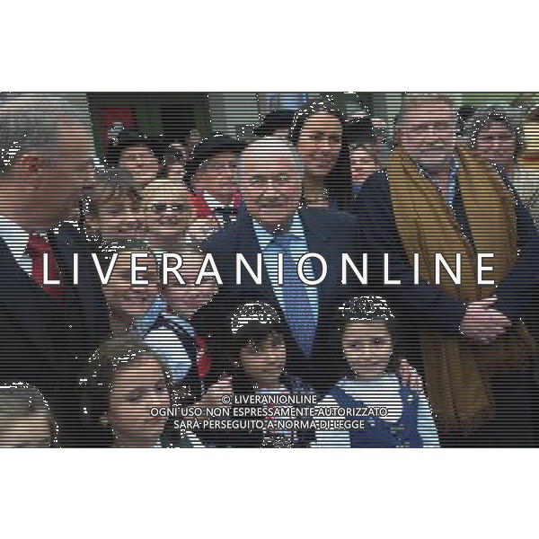 (120615) -- MONTEVIDEO, June 15, 2012 () -- FIFA President Joseph Blatter (C) poses for photos with supporters during his visit to Colonia Suiza, 130 kilometers from Montevideo, Uruguay, on June 14, 2012. (/Nicolas Celaya) (py) AG ALDO LIVERANI S A S ONLY ITALY