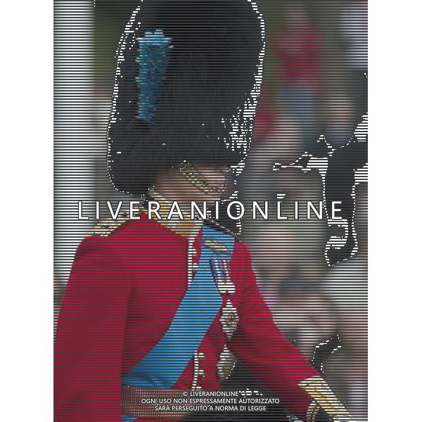 Trooping The Colour . Prince William , Duke of Cambridge on a horse attending the Trooping The Colour ©photoshot/Agenzia Aldo Liverani Sas - ITALY ONLY - REALI INGLESI: La regina Elisabetta II e famiglia reale ha festeggiato il suo compleanno ufficiale, passando in rassegna le truppe e le Guardie dei suoi reggimenti nel centro di Londra, Gran Bretagna, 16 giugno 2012