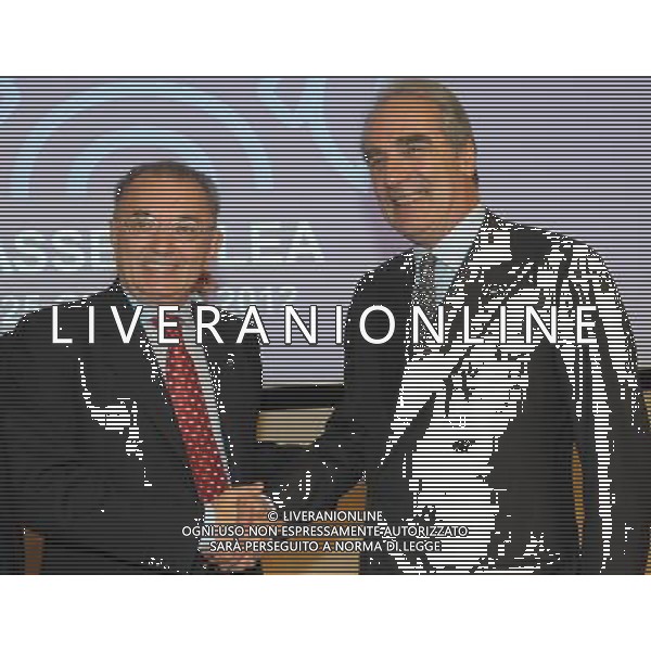MILANO 2\'/6/2012 ASSOLOMBARDA, VIA PANTANO, 9 ASSEMBLEA FEDERCHIMICA NELLA FOTO GIORGIO SQUINZI E CESARE PUCCIONI FOTO ROMANO/AG ALDO LIVERANI