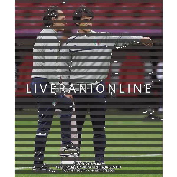 Campionati Europei UEFA 2012 Polonia/Ucraina Semifinale Varsavia (Polonia) - 27.06.2012 Allenamento Italia Nella Foto:prandelli pin /Ph.Vitez-Ag. Aldo Liverani