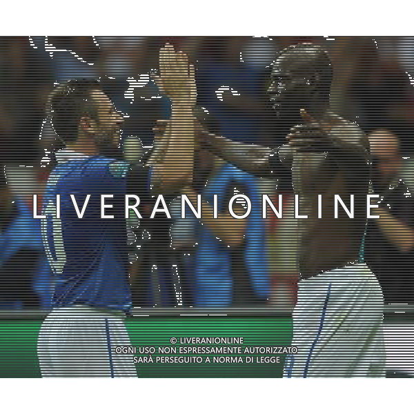 Campionati Europei UEFA 2012 Polonia/Ucraina Semifinale Varsavia (Polonia) - 28.06.2012 Germania-Italia Nella Foto:balotelli esulta con cassano /Ph.Vitez-Ag. Aldo Liverani